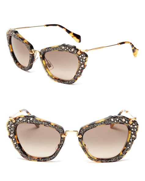 miu miu jewel sunglasses|Miu Miu sunglasses cat eye.